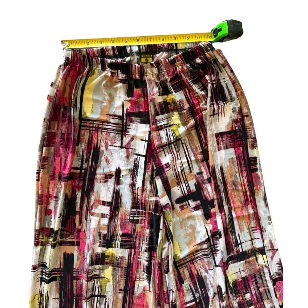 24/7 Comfort Apparel Abstract Print Wide Leg Pants – Multicolor Palazzo – Size L - Picture 4 of 7